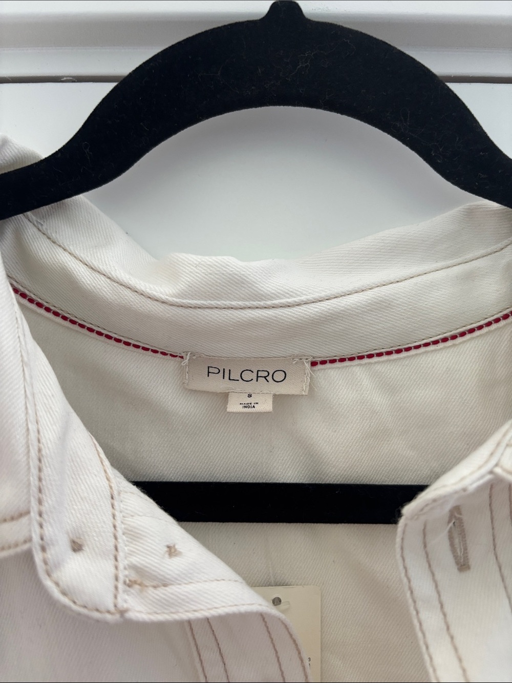Anthropologie Pilcro Patch Pocket Collared Popover Blouse in White - Picture 7 of 9